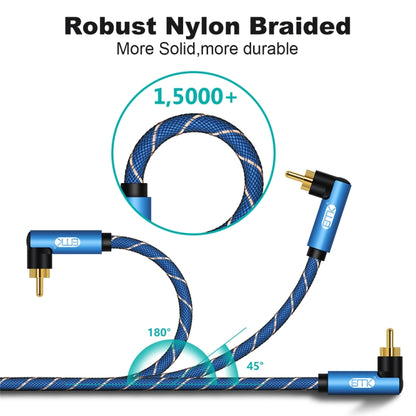 EMK Dual 90-Degree Male To Male Nylon Braided Audio Cable, Cable Length:0.5m(Blue) - Audio Optical Cables by EMK | Online Shopping UK | buy2fix