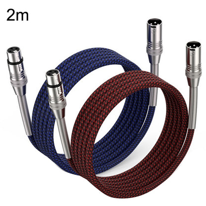 2pcs LHD010 Caron Male To Female XLR Dual Card Microphone Cable Audio Cable 2m(Red + Blue) - Consumer Electronics by buy2fix | Online Shopping UK | buy2fix