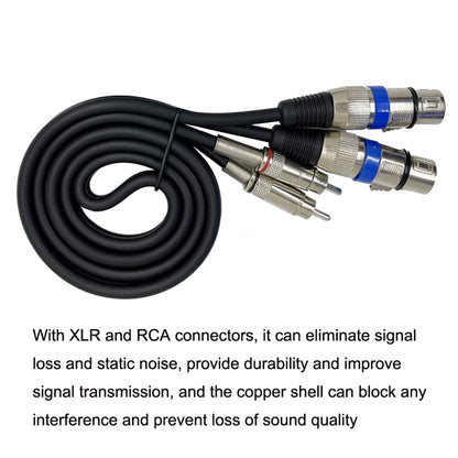 2RCA Male 2XLR Caron Female Speaker Audio Balance Cable, Length:1m - Microphone Audio Cable & Connector by buy2fix | Online Shopping UK | buy2fix