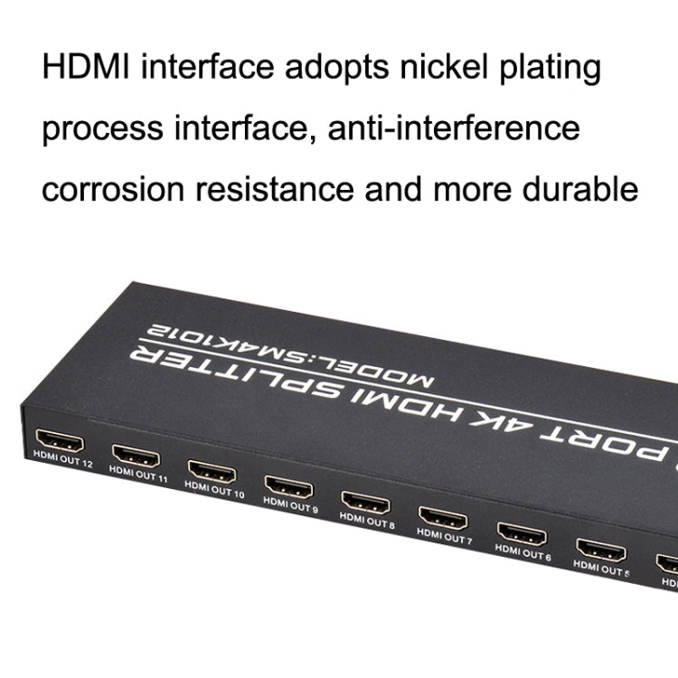 FJGEAR FJ-SM1012 1 In 12 Out 30HZ HDMI 4K HD Audio And Video Splitter, Plug Type:US Plug - Splitter by FJGEAR | Online Shopping UK | buy2fix