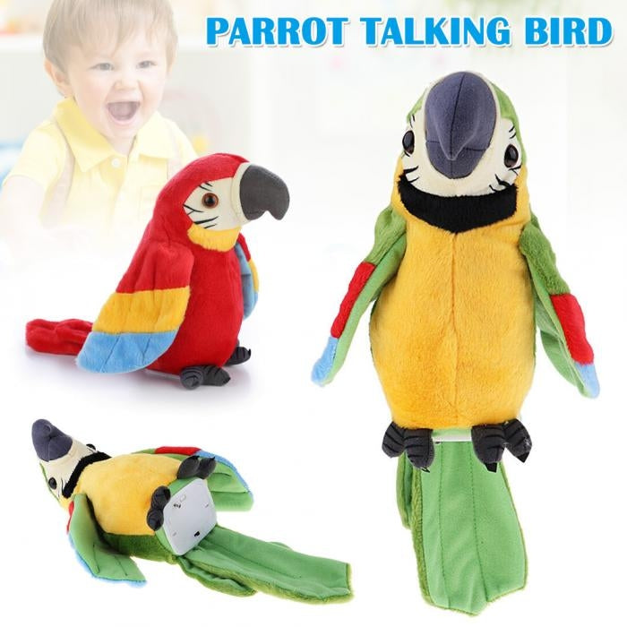 Plush Toy Parrots Recording Talking Parrots Will Twist the Fan Wings Children Toys, Size:Height 18cm(Red) - Toys & Hobbies by buy2fix | Online Shopping UK | buy2fix