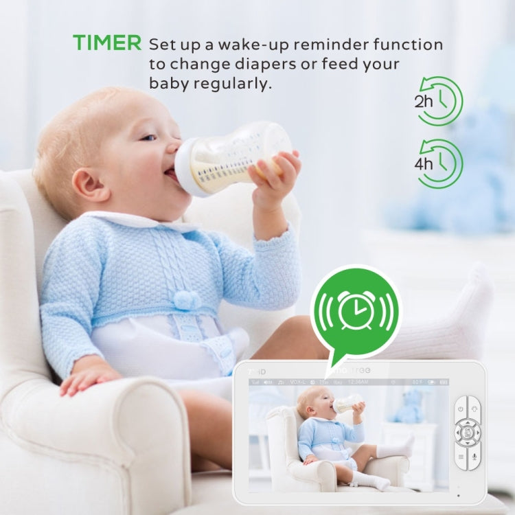 SM70 7-inch 720 x 1080P Wireless Baby Monitor Camera Temperature Monitor 2 Way Audio UK Plug - Security by buy2fix | Online Shopping UK | buy2fix