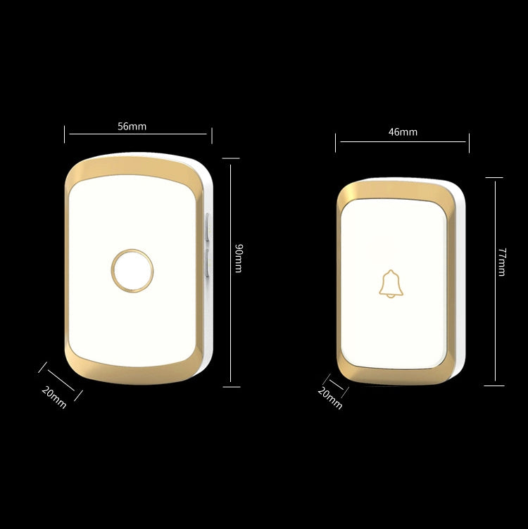 CACAZI A20 Smart Home Wireless Doorbell Digital Music Remote Control Waterproof Doorbell, Style:UK Plug(Golden) - Security by buy2fix | Online Shopping UK | buy2fix