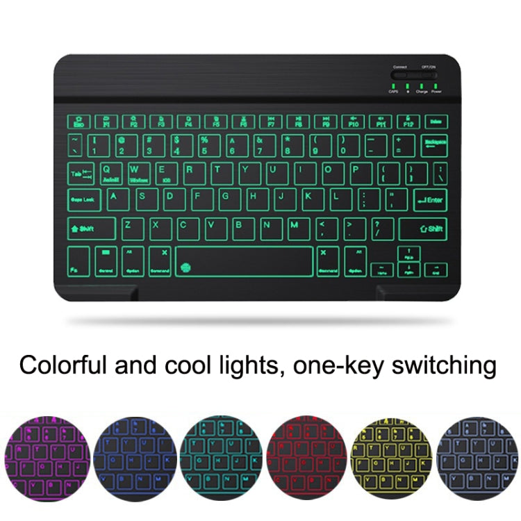 10 Inch RGB Colorful Backlit Bluetooth Keyboard And Mouse Set For Mobile Phone / Tablet(Black) -  by buy2fix | Online Shopping UK | buy2fix