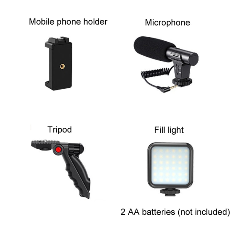 KIT-01LM 3 in 1 Video Shooting LED Light Portable Tripod Live Microphone, Specification:Battery Models - Consumer Electronics by buy2fix | Online Shopping UK | buy2fix