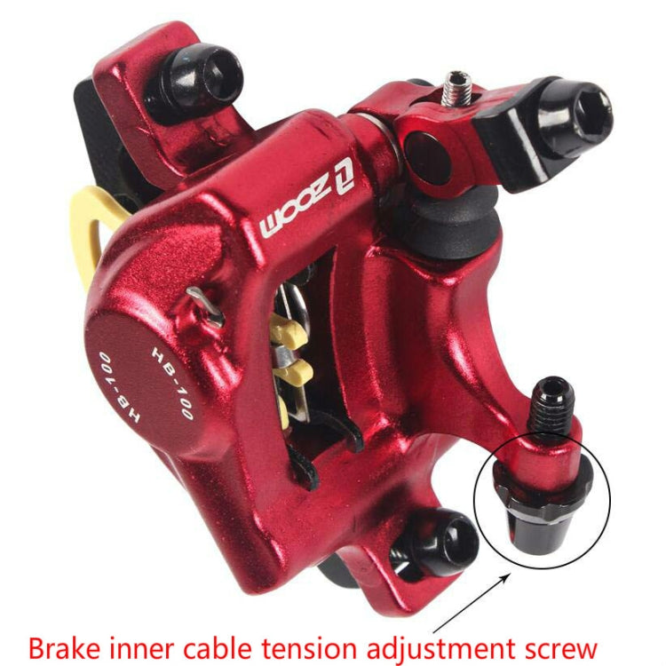 ZOOM HB100 Mountain Bike Hydraulic Brake Caliper Folding Bike Cable Pull Hydraulic Disc Brake Caliper, Style:Front(Red) - Bicycle Brake Parts by Zoom | Online Shopping UK | buy2fix