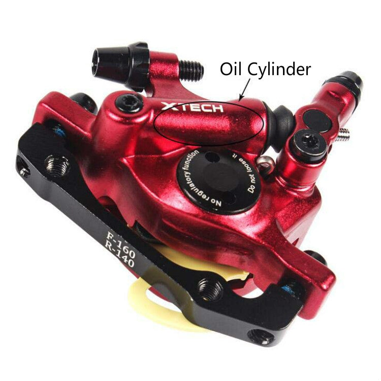 ZOOM HB100 Mountain Bike Hydraulic Brake Caliper Folding Bike Cable Pull Hydraulic Disc Brake Caliper, Style:Front and Rear(Red) - Bicycle Brake Parts by Zoom | Online Shopping UK | buy2fix