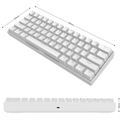 RK61 61 Keys Bluetooth / 2.4G Wireless / USB Wired Three Modes Tablet Mobile Gaming Mechanical Keyboard, Cable Length: 1.5m, Style:Tea Shaft(White) -  by buy2fix | Online Shopping UK | buy2fix