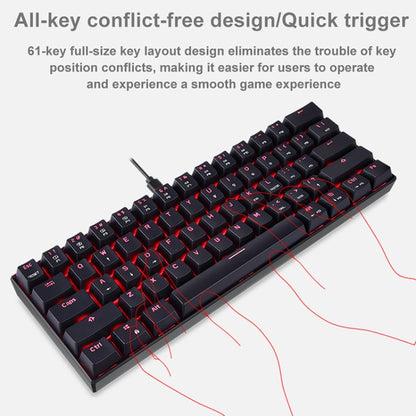 MOTOSPEED CK61 61 Keys  Wired Mechanical Keyboard RGB Backlight with 14 Lighting Effects, Cable Length: 1.5m, Colour: Red Shaft - Wired Keyboard by MOTOSPEED | Online Shopping UK | buy2fix