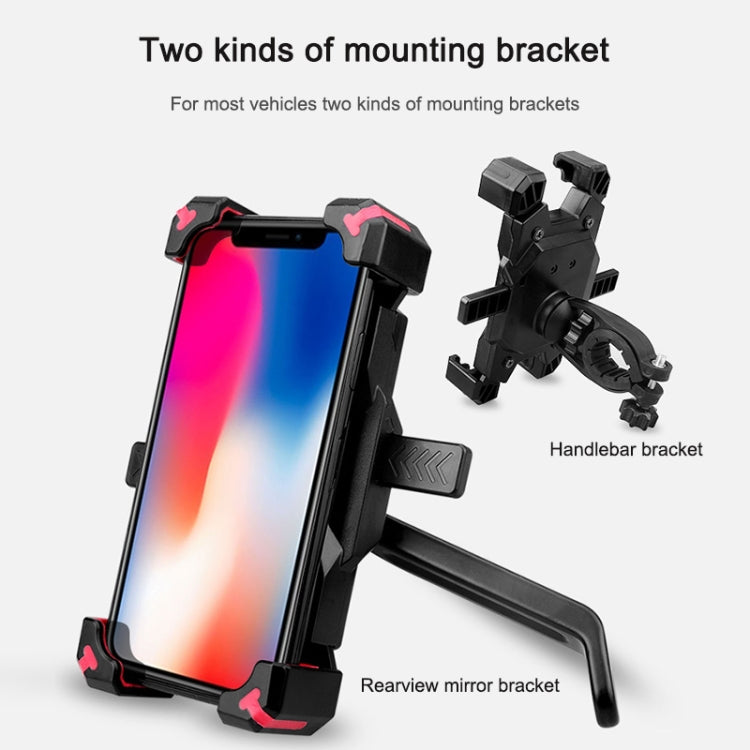 Electric Bicycle Mobile Phone Holder Can Be Rotated 360-degree Mobile Phone Holder Four-way Adjustment Bracket for Motorcycle, Style:Handlebars(Blue) - Holders by buy2fix | Online Shopping UK | buy2fix
