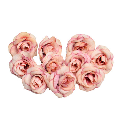 10 Sets 4cm Artificial Flower Silk Rose Flower Head for Wedding Party Home Decoration(Milk White) - Home & Garden by buy2fix | Online Shopping UK | buy2fix