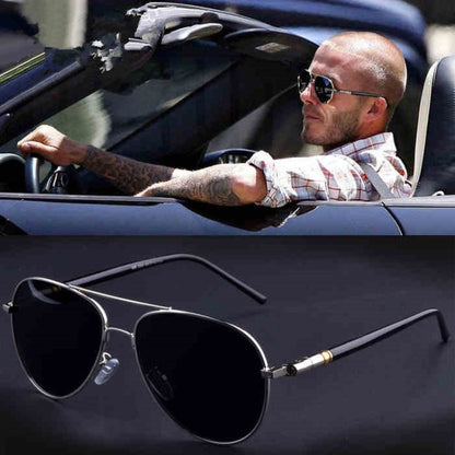 Men Oversized Aviation Metal Frame Spring Temple Polarized Sunglasses Male  Pilot Male Driving Sun Glasses(Coffee Frame) - Sunglasses by buy2fix | Online Shopping UK | buy2fix