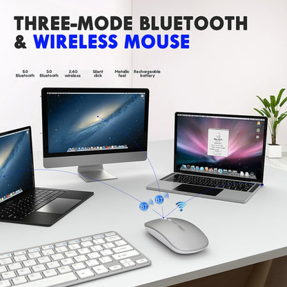 Inphic PM1 Office Mute Wireless Laptop Mouse, Style:Battery Display(Space Silver) - Wireless Mice by Inphic | Online Shopping UK | buy2fix