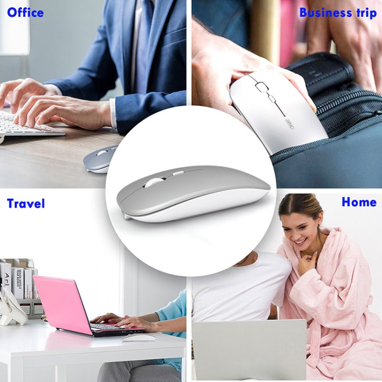 Inphic PM1 Office Mute Wireless Laptop Mouse, Style:Battery Display(Space Silver) - Wireless Mice by Inphic | Online Shopping UK | buy2fix