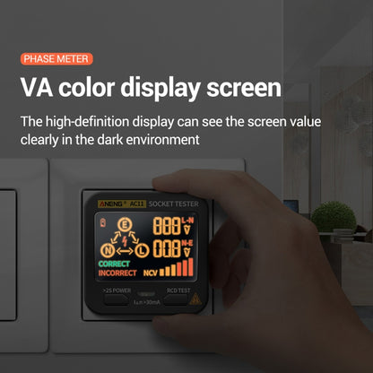 ANENG AC11 Multifunctional Digital Display Socket Tester Electrical Ground Wire Tester(UK Plug) - Current & Voltage Tester by ANENG | Online Shopping UK | buy2fix
