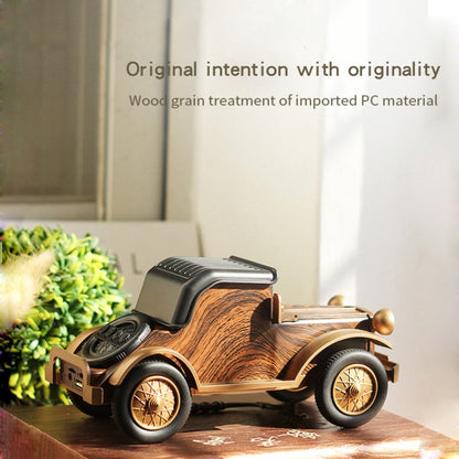 A9 Retro Wood Grain Classic Car Shape Wireless Bluetooth Speaker Subwoofer Radio Portable Mobile Phone Stand Mini Speaker(Rose Pear) - Mini Speaker by buy2fix | Online Shopping UK | buy2fix