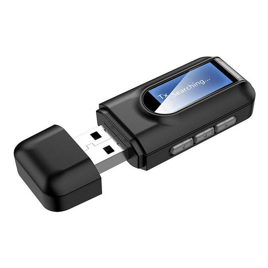 BT201 Bluetooth 5.0 USB 2 in 1 Bluetooth Audio Receiver Transmitter with LCD Display - Apple Accessories by buy2fix | Online Shopping UK | buy2fix