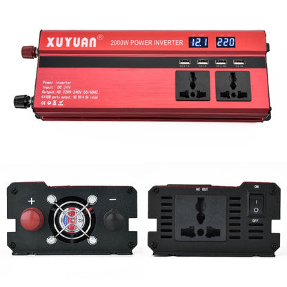 XUYUAN 2000W Car Inverter with USB Display Converter, Specification: 24V to 220V -  by Car Inverter | Online Shopping UK | buy2fix