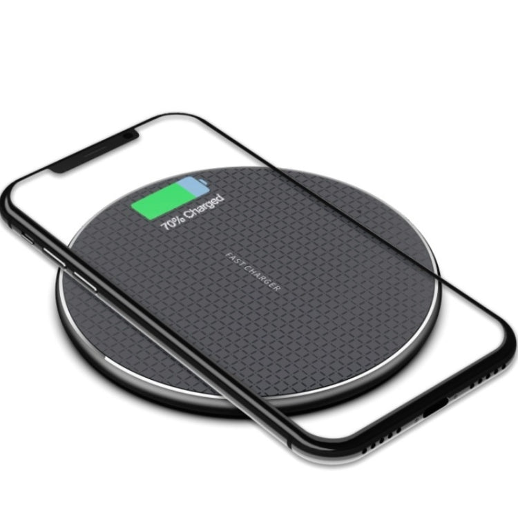 K8 10W Universal Aluminum Alloy Mobile Phone Wireless Charger, Specification:with 50cm Cable(Black) - Wireless Charger by buy2fix | Online Shopping UK | buy2fix