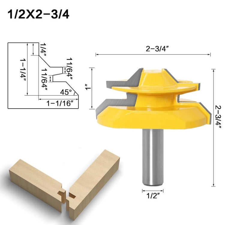 Woodworking Engraving Machine Milling Cutter 45 Degree Jointing Knife, Model: 1/2x2-3/4mm - Others by buy2fix | Online Shopping UK | buy2fix