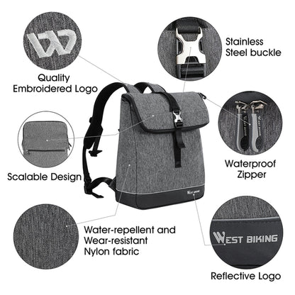 WEST BIKING YP0707259 Bicycle Riding Shelf Bags Camel Bag Multi-Function Mountain Bike Computer Backpack(Gray) - Bicycle Bags by WEST BIKING | Online Shopping UK | buy2fix