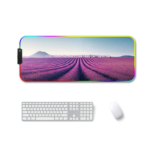 260x390x4mm F-01 Rubber Thermal Transfer RGB Luminous Non-Slip Mouse Pad(Lavender) - Mouse Pads by buy2fix | Online Shopping UK | buy2fix