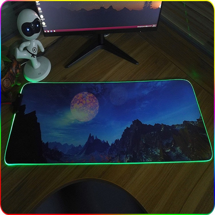 350x600x3mm F-01 Rubber Thermal Transfer RGB Luminous Non-Slip Mouse Pad(Colorful Lion) - Mouse Pads by buy2fix | Online Shopping UK | buy2fix