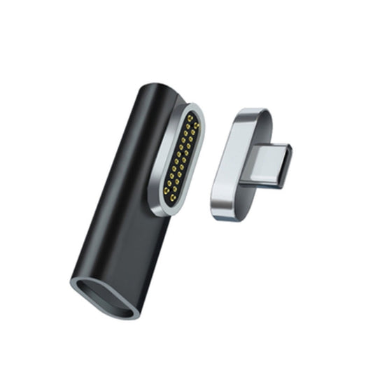 20 Pin Elbow Magnetic USB-C / Type-C Adapter Support Charging and 4K Video Transferring(Black) - Mobile Accessories by buy2fix | Online Shopping UK | buy2fix