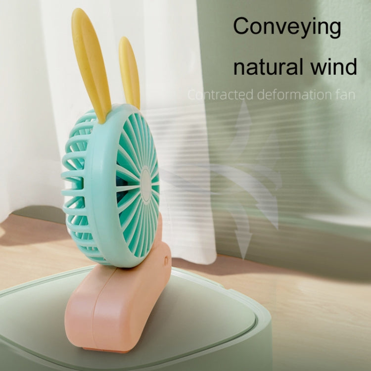 Cute Rabbit Foldable Fan USB Charging Color Matching Cartoon Portable Handheld Fan(Style 3) - Consumer Electronics by buy2fix | Online Shopping UK | buy2fix