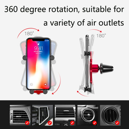 OATSBASF Car Air Outlet Gravity Mobile Phone Holder Snap-On Metal Bracket(Black) - Universal Car Holders by OATSBASF | Online Shopping UK | buy2fix