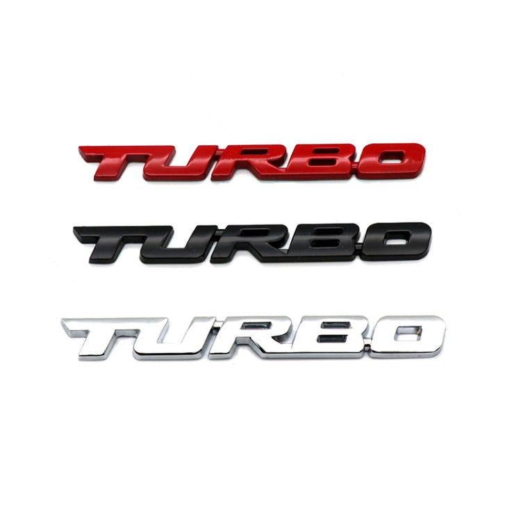 8 PCS Car Alloy Modified Turbocharged TURBO Metal Car Sticker Sports Body Sticker Car Tail Label Side Decoration Sticker, Model: Large 12 X 1.4cm(Red) - Decorative Sticker by buy2fix | Online Shopping UK | buy2fix