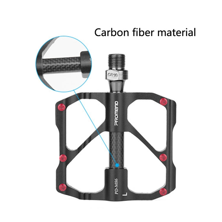 PD-M86C  1 Pair PROMEND Bicycle Road Bike Mountain Bike 3 Palin Carbon Fiber Bearing Pedal(Black) - Pedals by PROMEND | Online Shopping UK | buy2fix