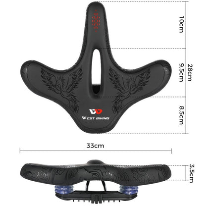 WEST BIKING YP1602797 Bicycle Hollow Seat Night Riding With Warning Tail Light Seat(Line Swallow) - Outdoor & Sports by WEST BIKING | Online Shopping UK | buy2fix