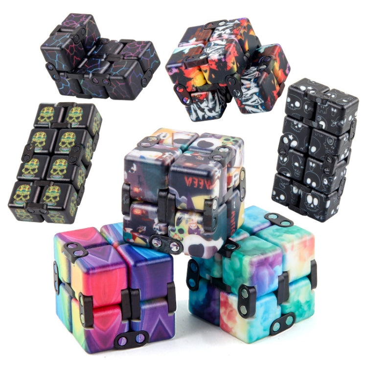 3 PCS Unlimited Magics Cube Colorful UV Printing Pocket Magic Cube Variety Folding Fingertip Magic Cube Decompression Toy(No.168-8-33 White Skull) - Magic Cubes by buy2fix | Online Shopping UK | buy2fix