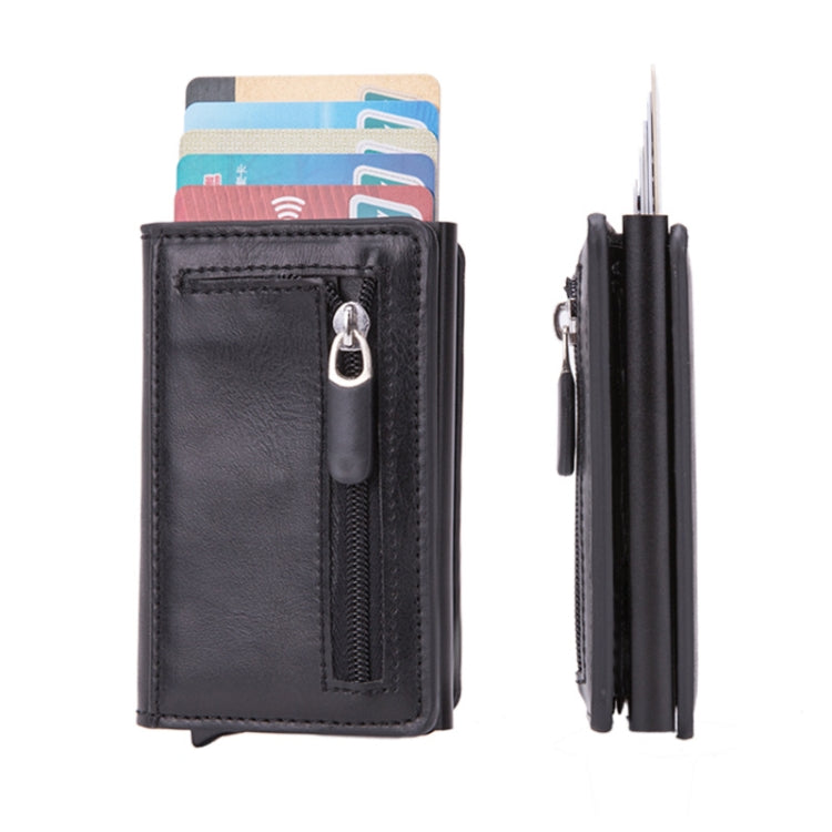 Automatic Cartridge Male Ladies Stainless Steel Credit Card Package RFID Business Card Box(Black) - Antimagnetic RFID Package by buy2fix | Online Shopping UK | buy2fix