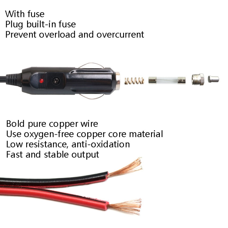 Car Compressor Refrigerator Line 12/24V Semiconductor Refrigerator Power Cord Cigarette Lighter Line, Specification: Without Switch 4m - In Car by buy2fix | Online Shopping UK | buy2fix