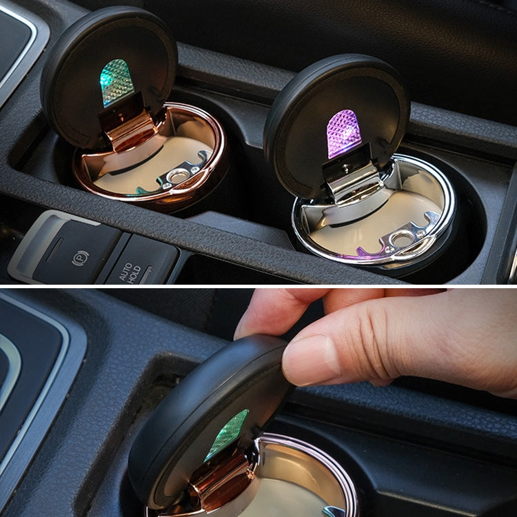 Car Ashtray Mini With Lamp And Cover Car Ashtray(N18B Gold) - In Car by buy2fix | Online Shopping UK | buy2fix