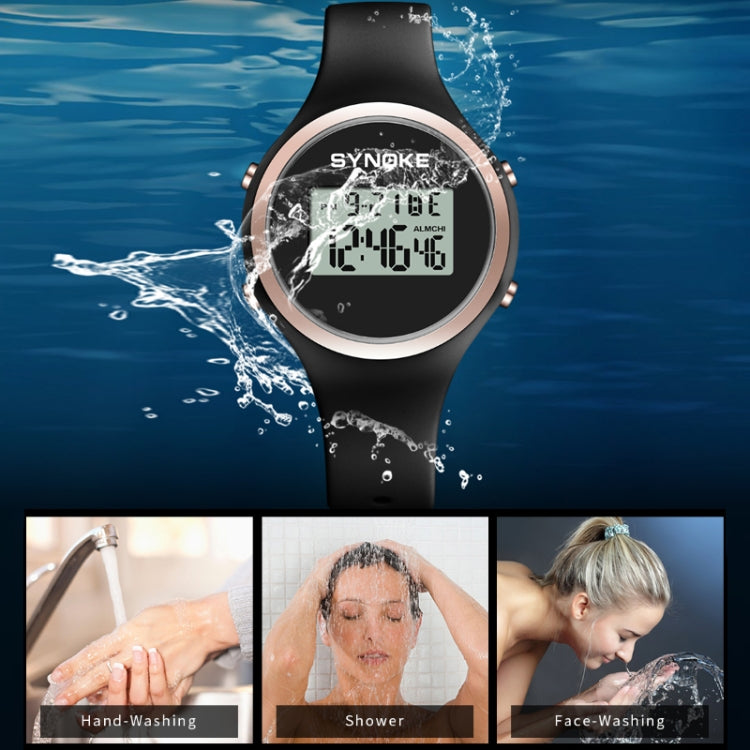 SYNOKE 9108 Student Silicone Strap Electronic Watch(Black) - Silicone Strap Watches by SYNOKE | Online Shopping UK | buy2fix