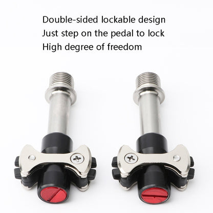 MEROCA Road Lock Shoes Card Three Pardin Bicycle Lollipops Self-Locking Pedal With Lock, Style: Titanium Alloy Axis (Black) - Pedals by MEROCA | Online Shopping UK | buy2fix