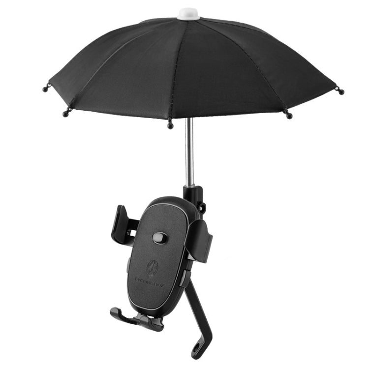 CYCLINGBOX BG-2935 Bicycle Mobile Phone Bracket With Umbrella Waterproof Navigation Electric Car Mobile Phone Frame, Style: Rearview Mirror Installation (Black) - Outdoor & Sports by CYCLINGBOX | Online Shopping UK | buy2fix