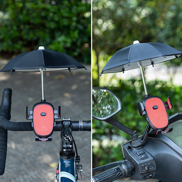 CYCLINGBOX BG-2935 Bicycle Mobile Phone Bracket With Umbrella Waterproof Navigation Electric Car Mobile Phone Frame, Style: Rearview Mirror Installation (Black) - Outdoor & Sports by CYCLINGBOX | Online Shopping UK | buy2fix