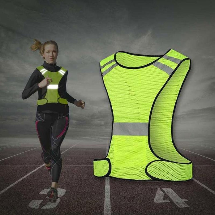 Sports Reflective Vest Night Running Outdoor Reflective Clothing Traffic Safety Reflective Vest,Style: Without Led(Fluorescent Yellow) - In Car by buy2fix | Online Shopping UK | buy2fix