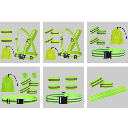 Reflective Elastic Band Suit Night Running Construction Site Traffic Safety Reflective Equipment,Style: 1 Strap+4 Arm Strap+Storage Bag - Workplace Safety Supplies by buy2fix | Online Shopping UK | buy2fix