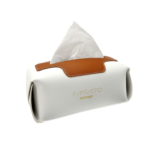 SJM0041 Car PU Paper Tissue Box Hotel Napkin Paper Box Toilet Paper Box(White) - In Car by buy2fix | Online Shopping UK | buy2fix