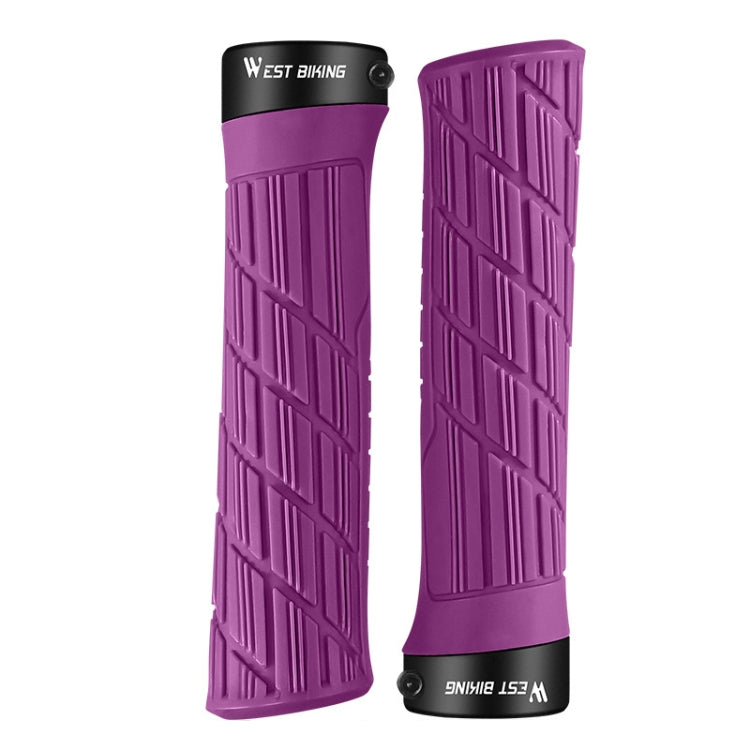 WEST BIKING Bicycle Anti-Skid And Shock-Absorbing Comfortable Grip Cover(Purple) - Decorative Accessories by WEST BIKING | Online Shopping UK | buy2fix