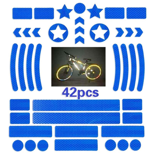2 Sets Bicycle Honeycomb Reflective Sticker Night Reflective Logo Grid Stripe Warning Strip(Blue) - Decorative Accessories by buy2fix | Online Shopping UK | buy2fix