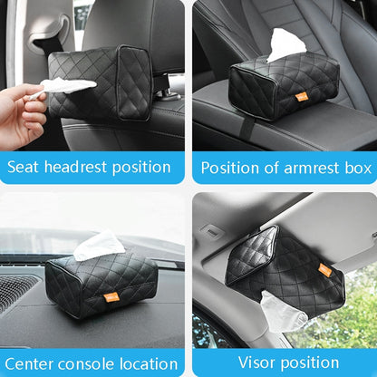 2 PCS GM-020 Car Sun Visor Chair Back Mount Car Paper Towel Box(Black) - In Car by buy2fix | Online Shopping UK | buy2fix