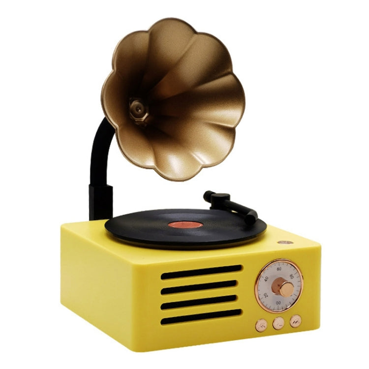 T15 Petunia Retro Vinyl Record Player Wireless Multifunction Mini Bluetooth Audio(Yellow) - Mini Speaker by buy2fix | Online Shopping UK | buy2fix