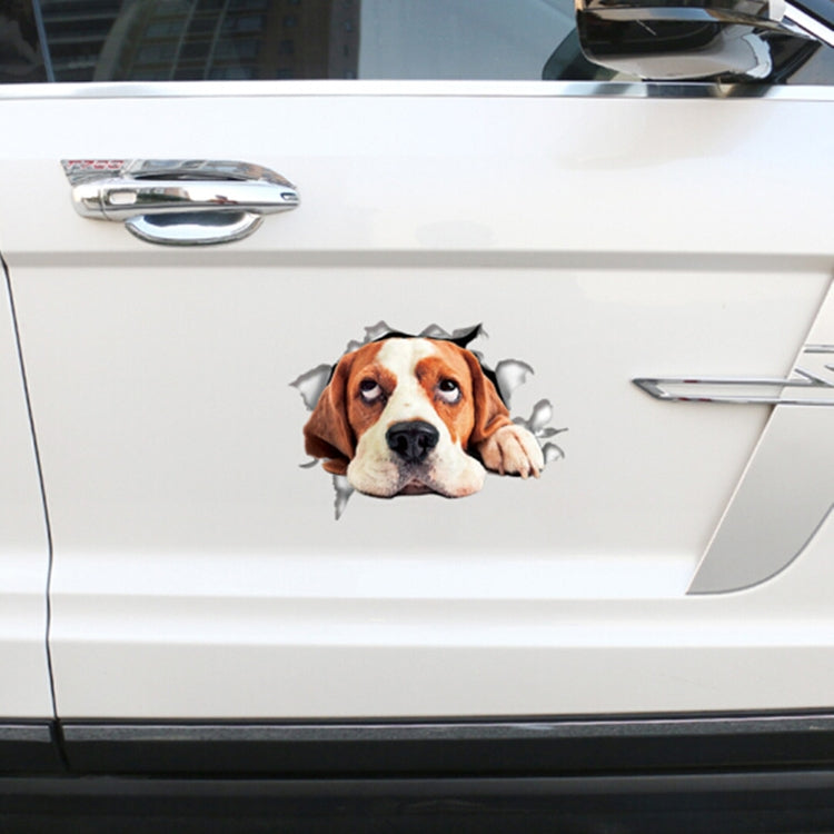 4 PCS Personality Puppy 3D Car Stickers Waterproof Car Body Block Scratches Simulation Stickers(Dog Head) - In Car by buy2fix | Online Shopping UK | buy2fix