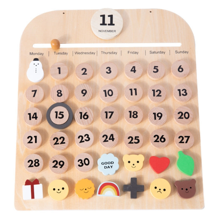 Children Room Wooden Perpetual Calendar Baby Cognitive Desktop Pendant, Spec: Plywood TC - Math Toys by buy2fix | Online Shopping UK | buy2fix